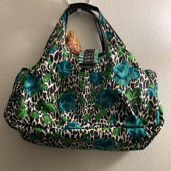 Betsy Johnson - Blue Floral & Zebra Purse - Picture 2 of 2